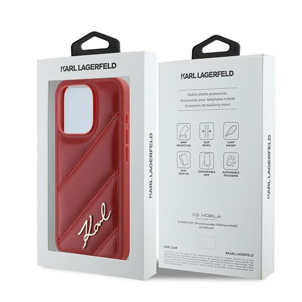 Θήκη για Apple iPhone 15 Pro, Karl Lagerfeld, Diagonal Quilted Script, Rosie