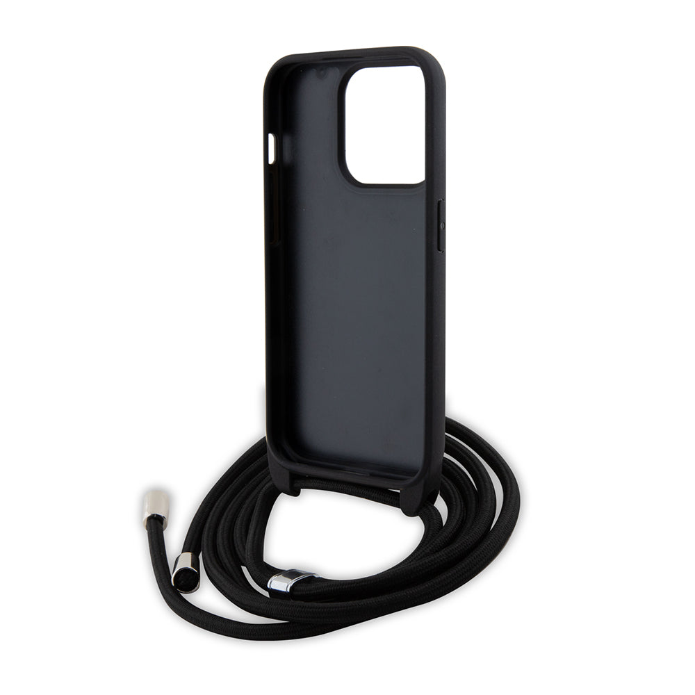 Θήκη για Apple iPhone 15 Pro, Karl Lagerfeld, Saffiano Crossbody Monogram Metal Pin Karl, Μαύρη