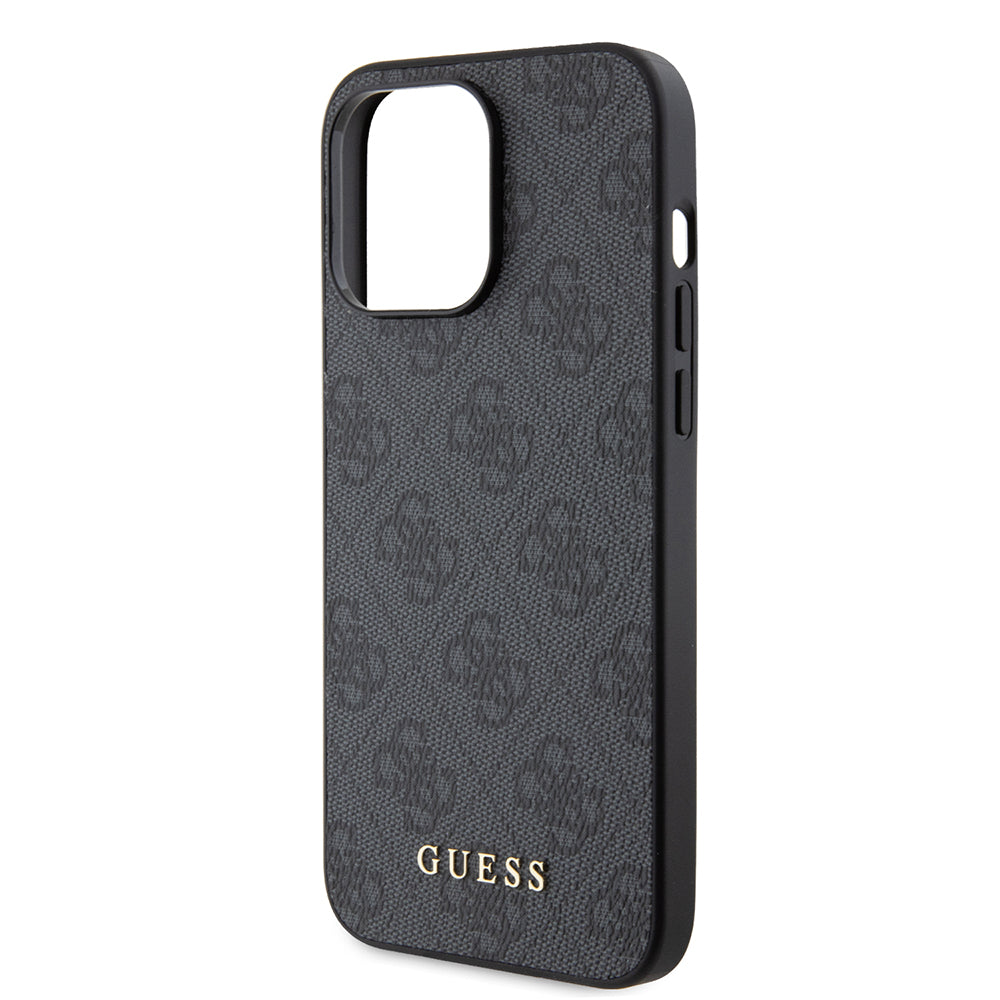 Θήκη για Apple iPhone 15 Pro Max, Guess, 4G Metal Gold Logo, Γκρι