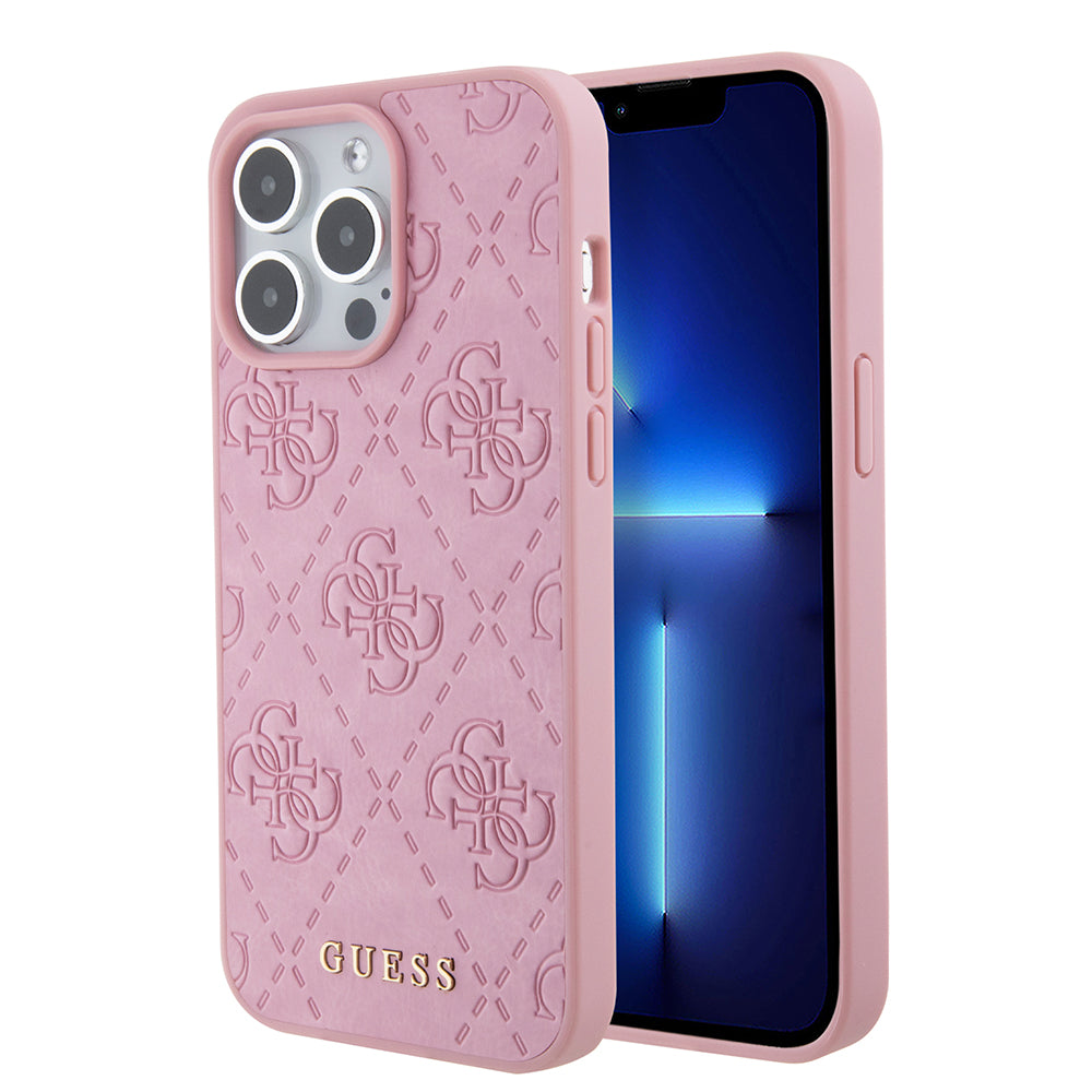 Θήκη για Apple iPhone 15 Pro Max, Guess, 4G Stamped, Ροζ