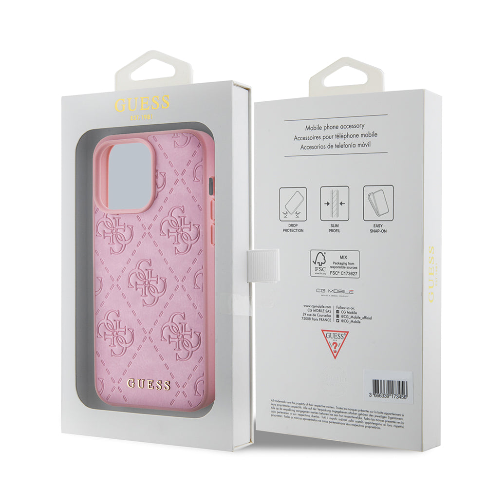 Θήκη για Apple iPhone 15 Pro Max, Guess, 4G Stamped, Ροζ