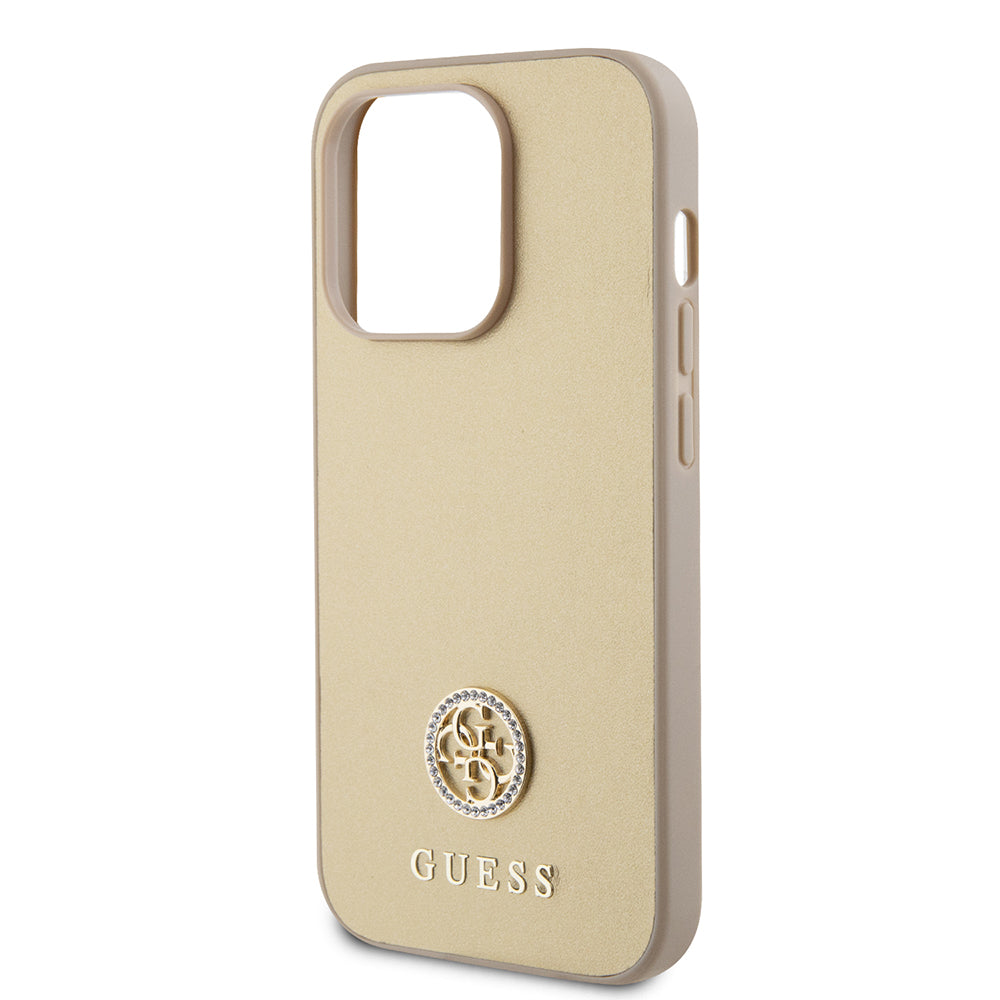Θήκη για Apple iPhone 15 Pro Max, Guess, 4G Strass Metal Logo, Χρυσή