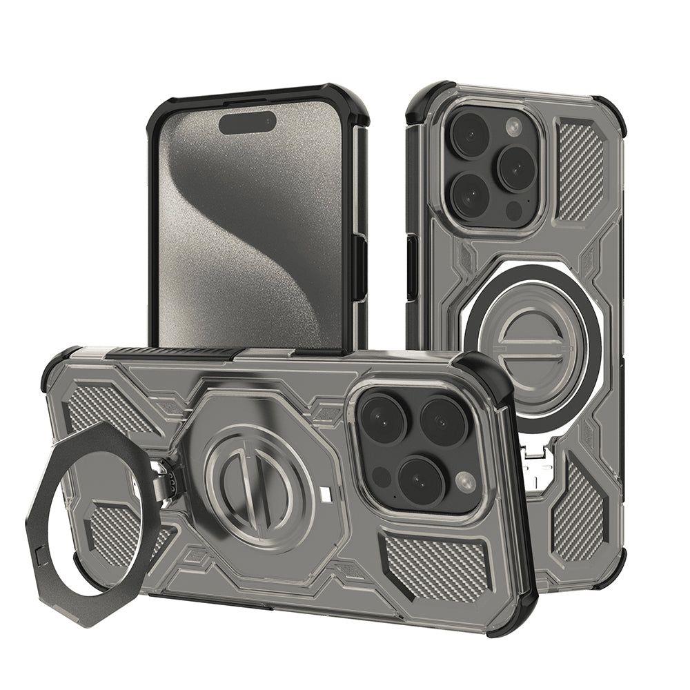 Θήκη για Apple iPhone 15 Pro Max, Techsuit, Carbon Shield Pro, Καπνιστό