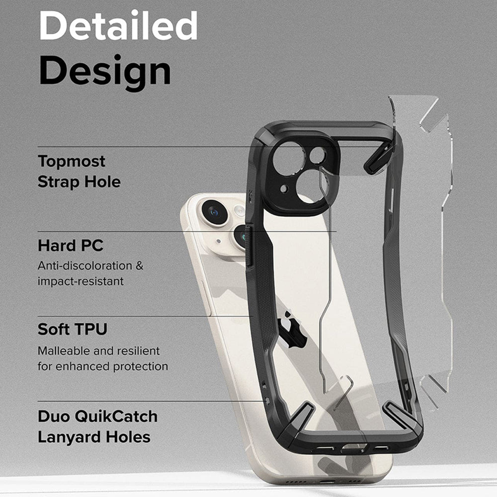 Θήκη για Apple iPhone 15, Ringke, Fusion X, Μαύρη