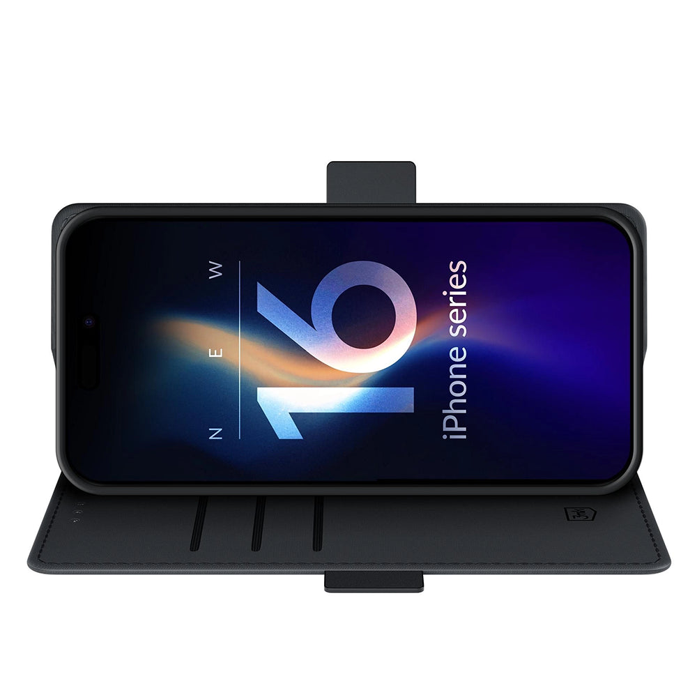 Θήκη για Apple iPhone 16, 3MK, Πορτοφόλι, Μαύρο
