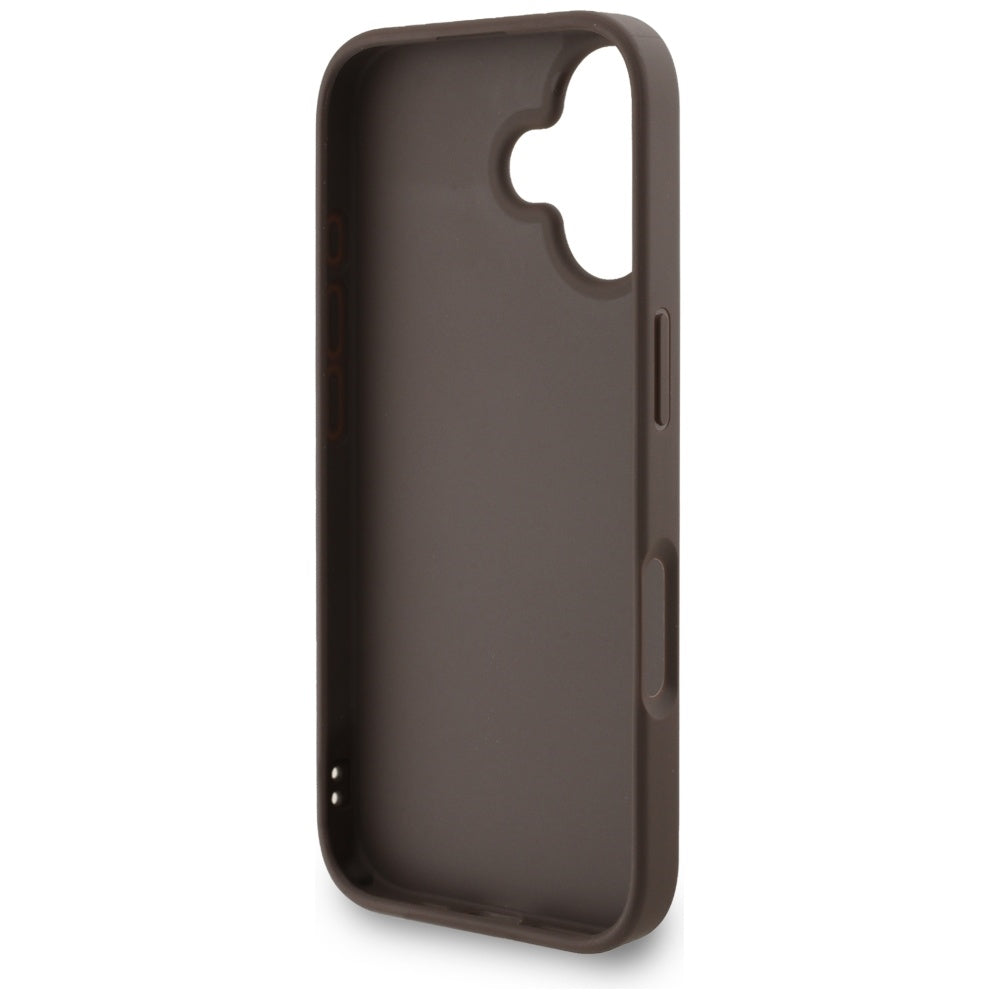 Θήκη για Apple iPhone 16, Guess, 4G Classic Logo with Strap, Καφέ