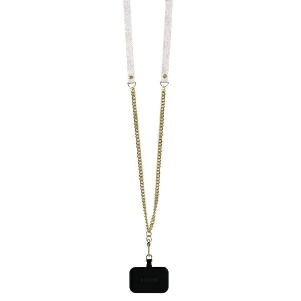Θήκη για Apple iPhone 16, Guess, Crossbody 4G Triangle Strass, Μπλε