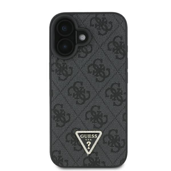 Θήκη για Apple iPhone 16, Guess, Crossbody 4G Triangle Strass, Μαύρη