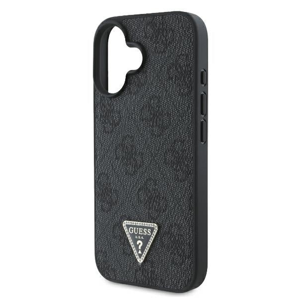 Θήκη για Apple iPhone 16, Guess, Crossbody 4G Triangle Strass, Μαύρη