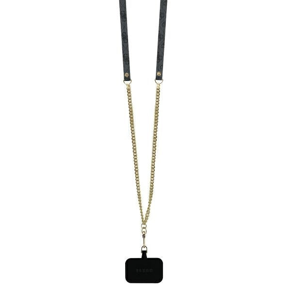 Θήκη για Apple iPhone 16, Guess, Crossbody 4G Triangle Strass, Μαύρη