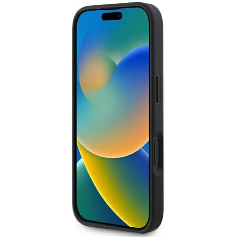 Θήκη για Apple iPhone 16, Guess, Fixed Glitter Big 4G, Μαύρη