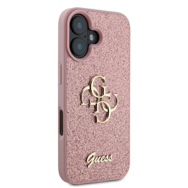 Θήκη για Apple iPhone 16, Guess, Fixed Glitter Big 4G, Ροζ