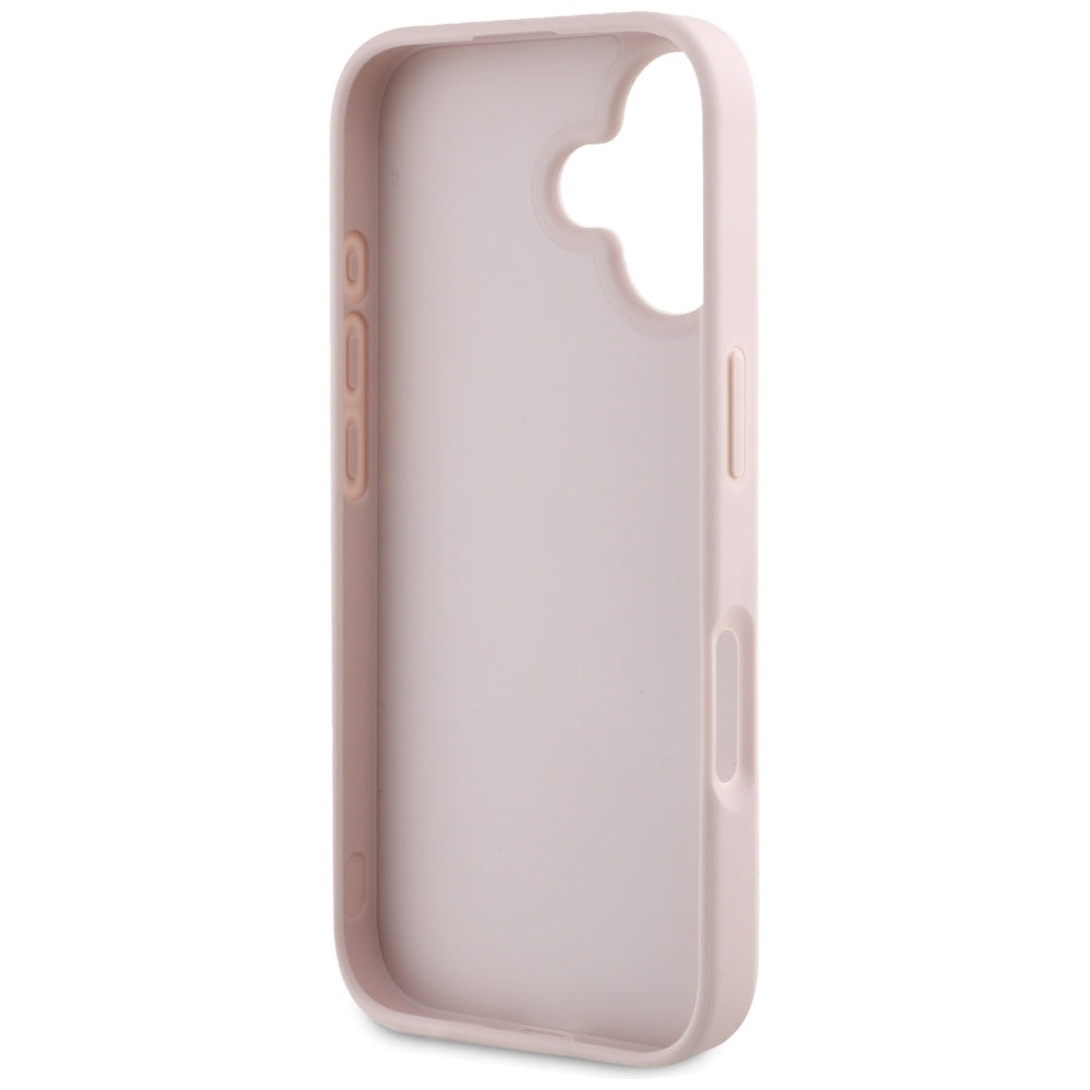 Θήκη για Apple iPhone 16, Guess, Hot Stamp 4G Pattern Triangle Logo, Ροζ