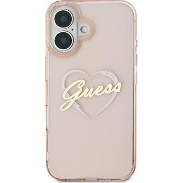 Θήκη για Apple iPhone 16, Guess, IML Heart, Ροζ