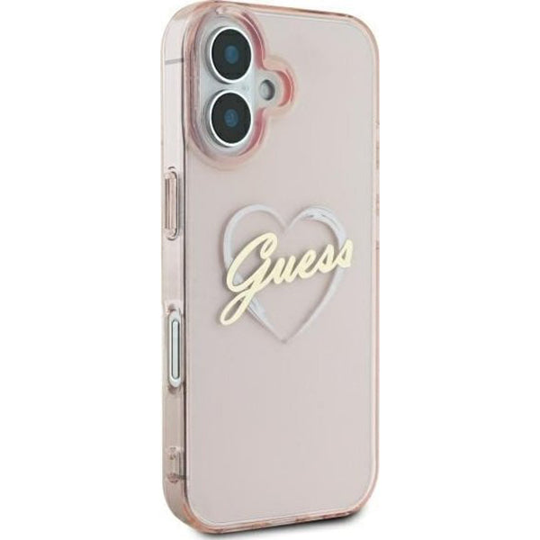 Θήκη για Apple iPhone 16, Guess, IML Heart, Ροζ