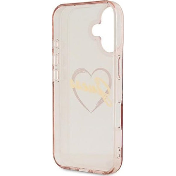 Θήκη για Apple iPhone 16, Guess, IML Heart, Ροζ