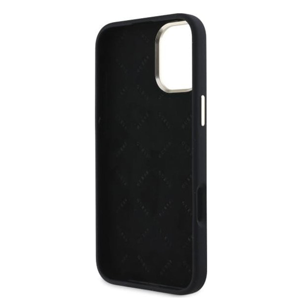 Θήκη για Apple iPhone 16, Guess, Logo Strass 4G, Μαύρη