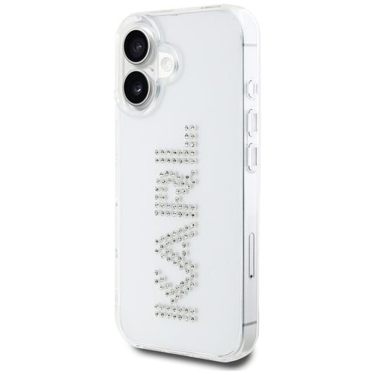 Θήκη για Apple iPhone 16, Karl Lagerfeld, IML Rhinestones Διαφανές Λογότυπο, Διαφανής