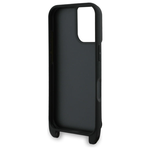 Θήκη για Apple iPhone 16, Karl Lagerfeld, Saffiano Crossbody Metal Pin Karl & Choupette, Λευκή