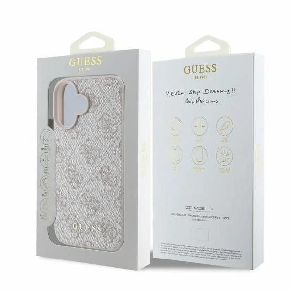 Case for Apple iPhone 16 Plus, Guess, 4G Classic, Pink