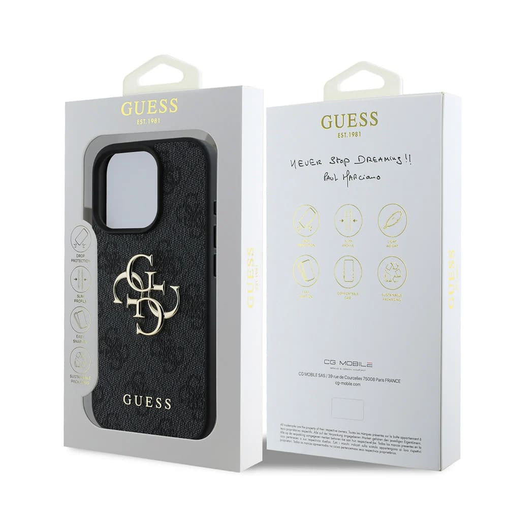 Θήκη για Apple iPhone 16 Pro, Guess, 4G Big Logo, Μαύρη