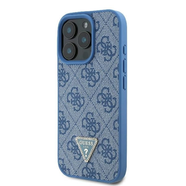 Θήκη για Apple iPhone 16 Pro, Guess, Crossbody 4G Triangle Strass, Μπλε