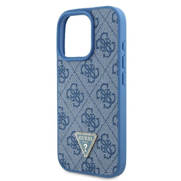 Θήκη για Apple iPhone 16 Pro, Guess, Crossbody 4G Triangle Strass, Μπλε
