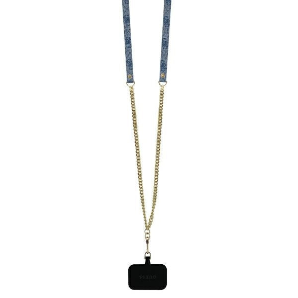 Θήκη για Apple iPhone 16 Pro, Guess, Crossbody 4G Triangle Strass, Μπλε