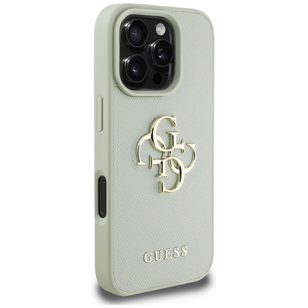 Θήκη για Apple iPhone 16 Pro, Guess, Grained Big 4G Logo Small Classic Logo, Πράσινο