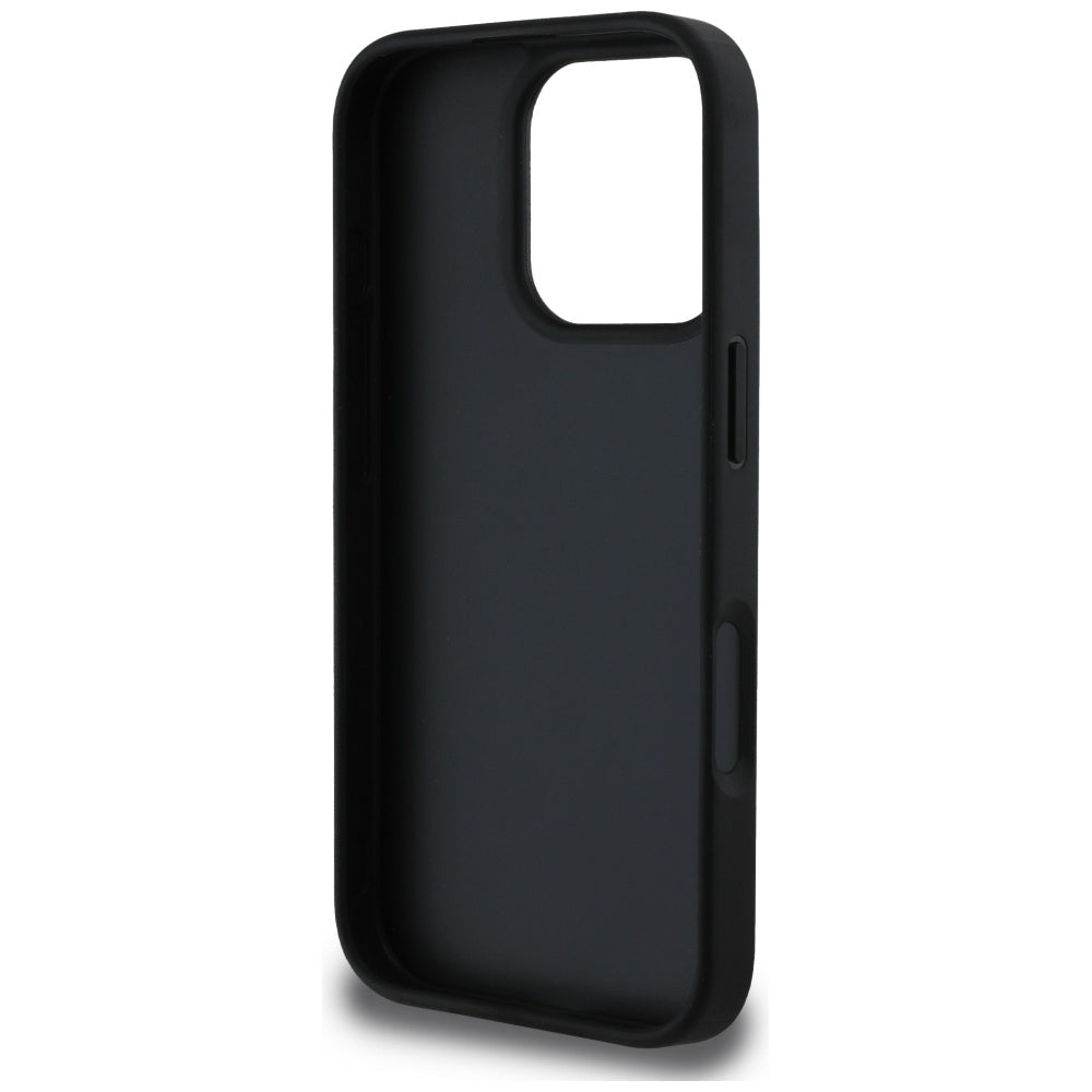Θήκη για Apple iPhone 16 Pro, Guess, Hot Stamp 4G Pattern Triangle Logo, Μαύρη