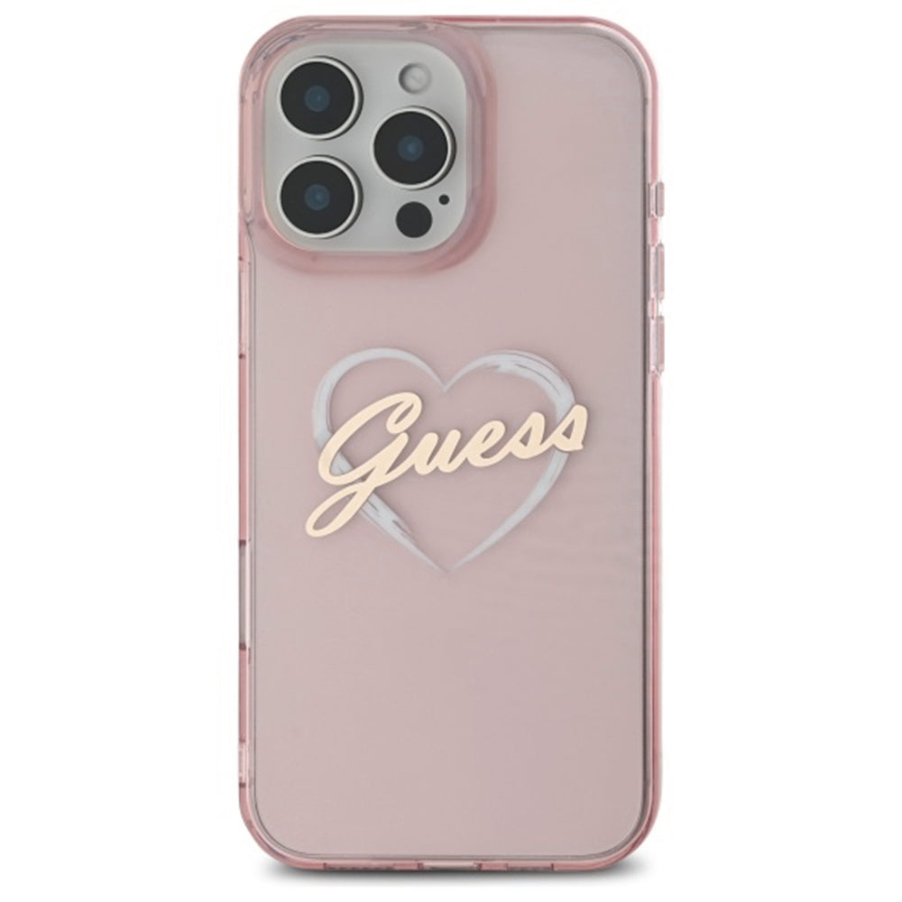 Θήκη για Apple iPhone 16 Pro, Guess, IML Heart, Ροζ
