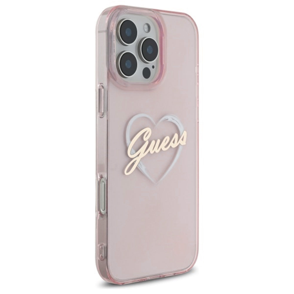 Θήκη για Apple iPhone 16 Pro, Guess, IML Heart, Ροζ