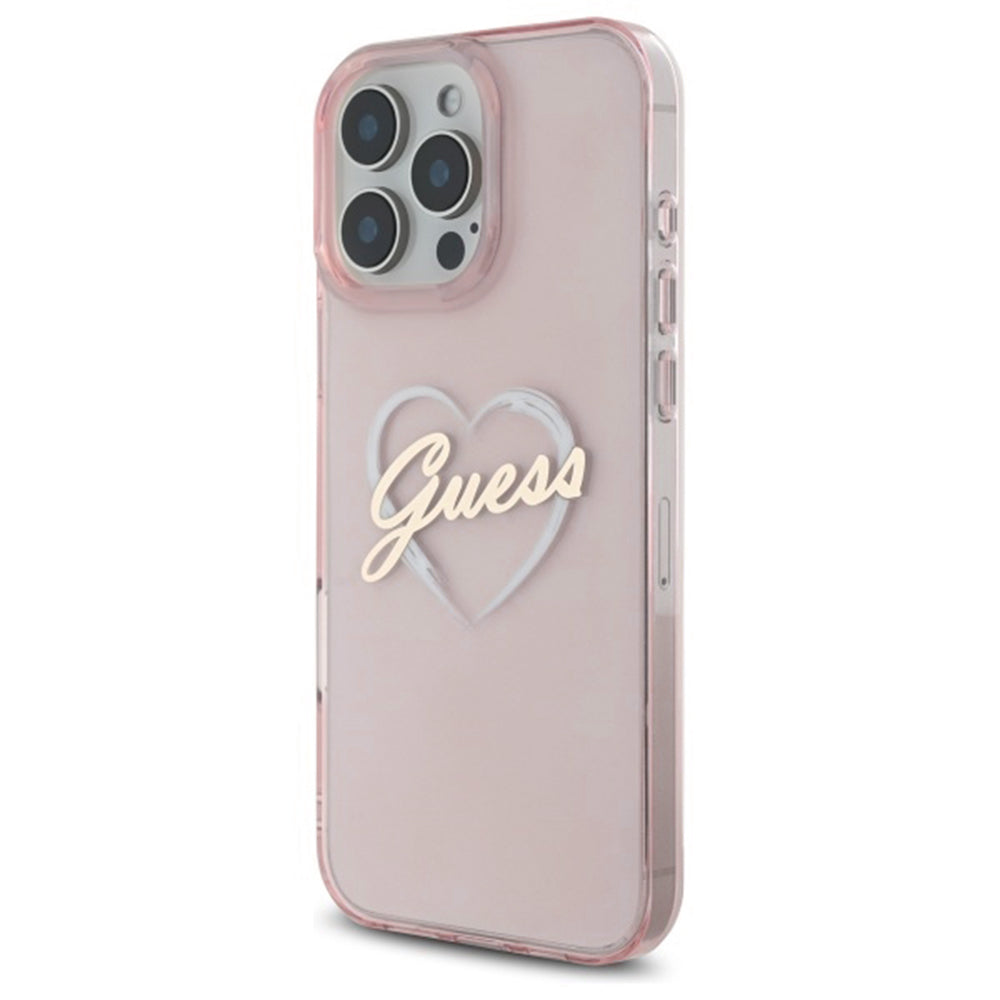 Θήκη για Apple iPhone 16 Pro, Guess, IML Heart, Ροζ