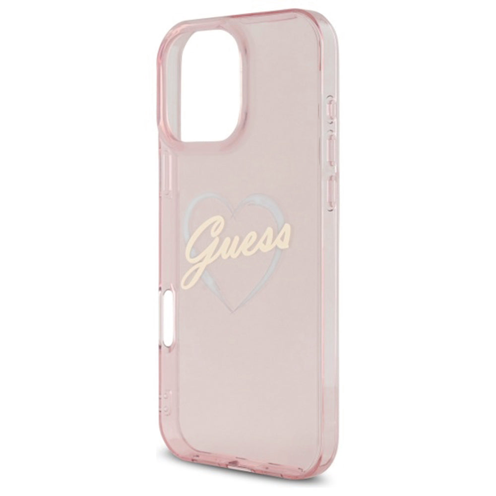 Θήκη για Apple iPhone 16 Pro, Guess, IML Heart, Ροζ