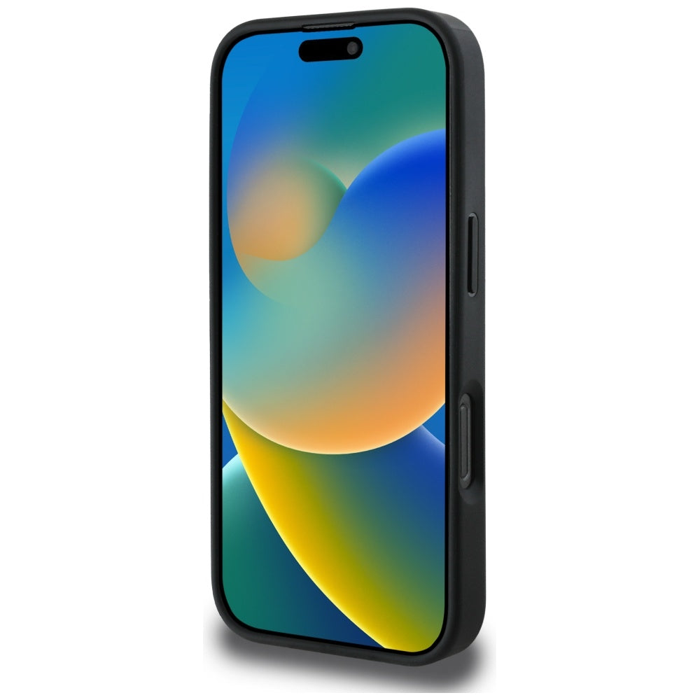 Θήκη για Apple iPhone 16 Pro Max, Guess, 4G Grained Roses Big Logo, Μαύρη