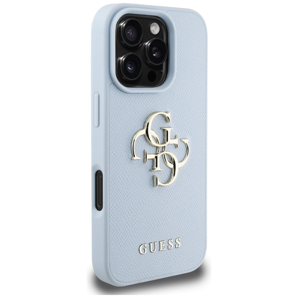Θήκη για Apple iPhone 16 Pro Max, Guess, Grained Big 4G Logo Small Classic Logo, Μπλε