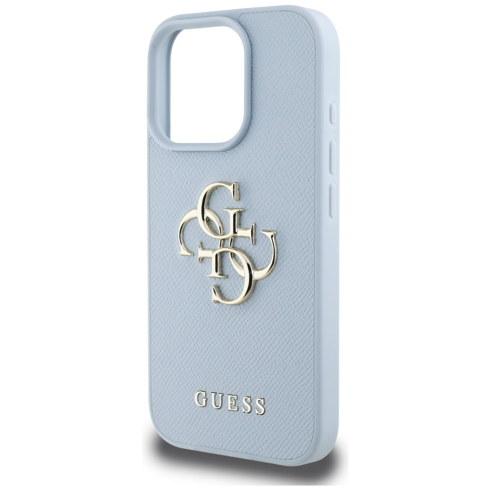 Θήκη για Apple iPhone 16 Pro Max, Guess, Grained Big 4G Logo Small Classic Logo, Μπλε