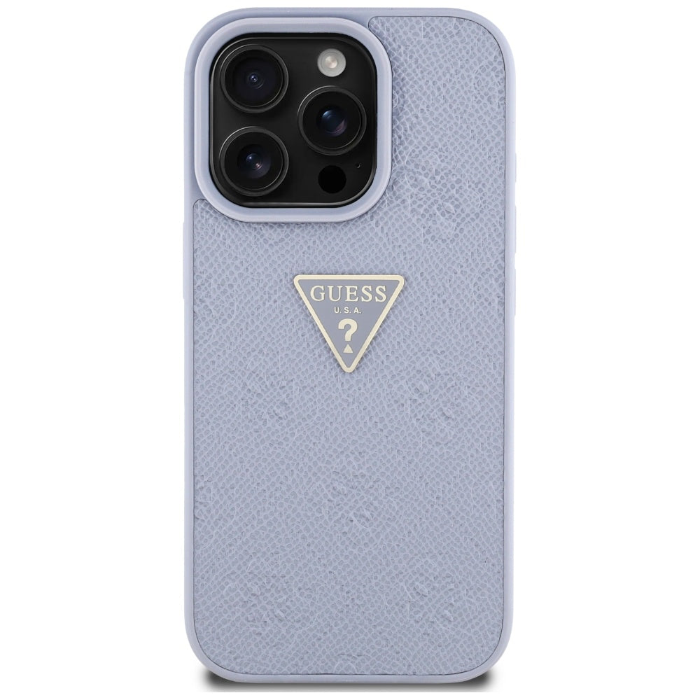 Θήκη για Apple iPhone 16 Pro Max, Guess, Hot Stamp 4G Pattern Triangle Logo, Ανοιχτό Μωβ