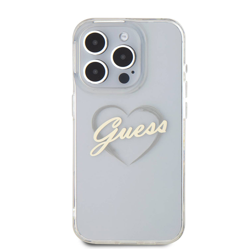 Θήκη για Apple iPhone 16 Pro Max, Guess, IML Heart, Διάφανη