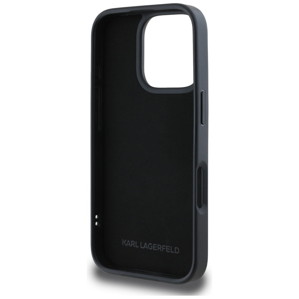 Θήκη για Apple iPhone 16 Pro Max, Karl Lagerfeld, 3D Rubber Karl & Choupette, Μαύρη
