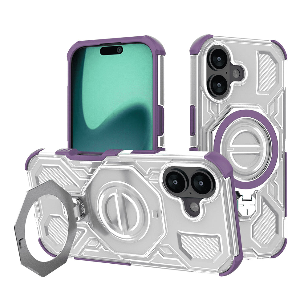 Θήκη για Apple iPhone 16, Techsuit, Carbon Shield Pro, Μωβ