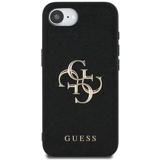 Θήκη για Apple iPhone 16e, Guess, 4G Grained Big and Classic Logo, Μαύρη