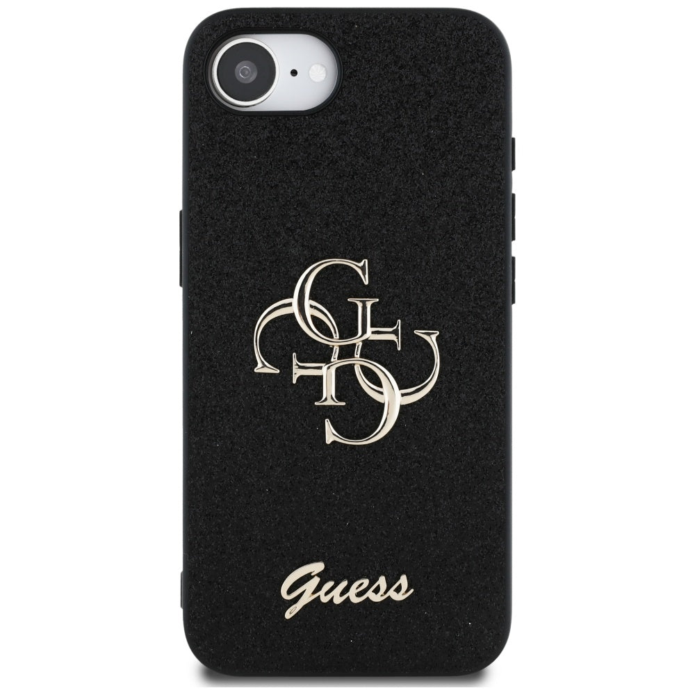 Case for Apple iPhone 17e / 16e, Guess, Fixed Glitter Big 4G, Black