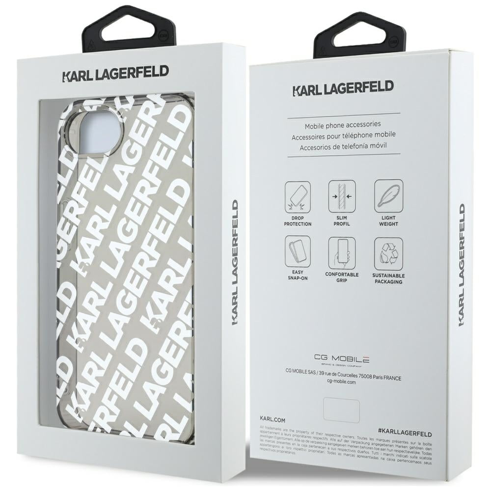 Θήκη για Apple iPhone 17e / 16e, Karl Lagerfeld, IML Luxury Silver Fullover Logo, Ασημί