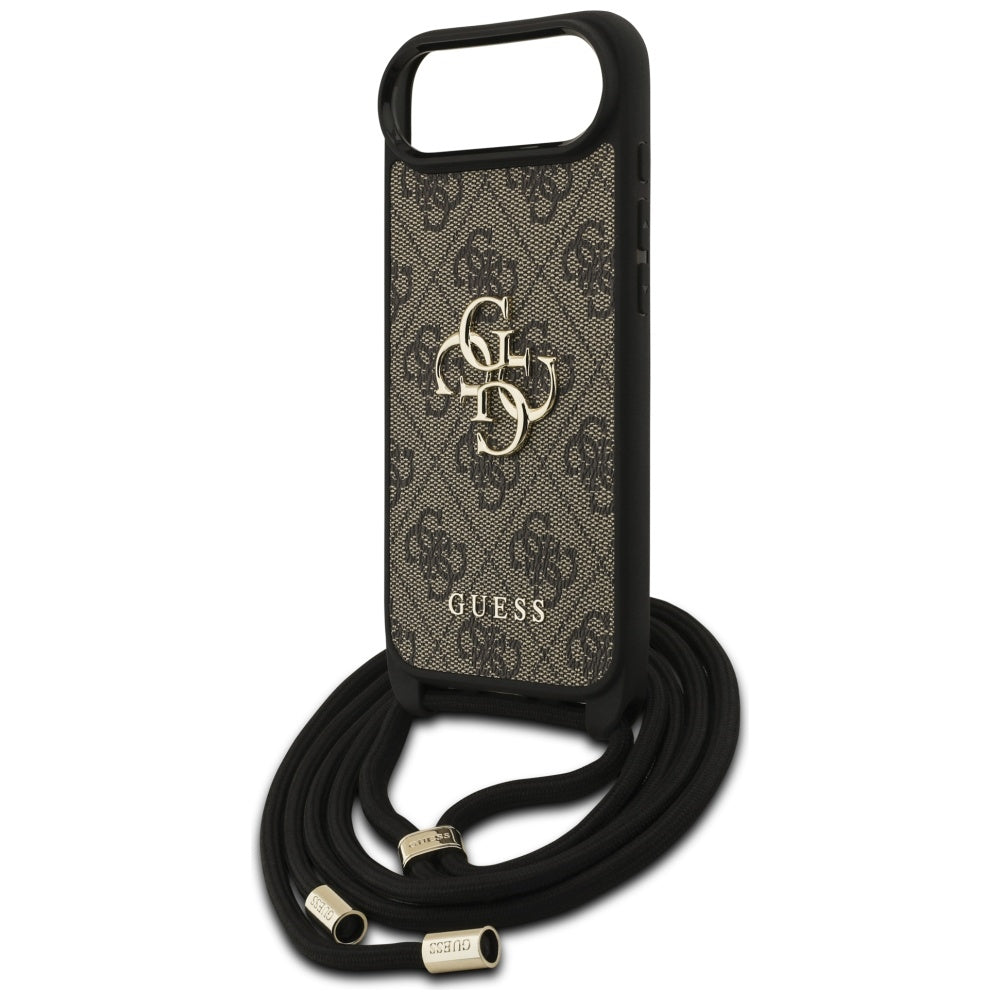 Case for Apple iPhone 17 Air, Guess, Crossbody Cord 4G Big Logo, Brown
