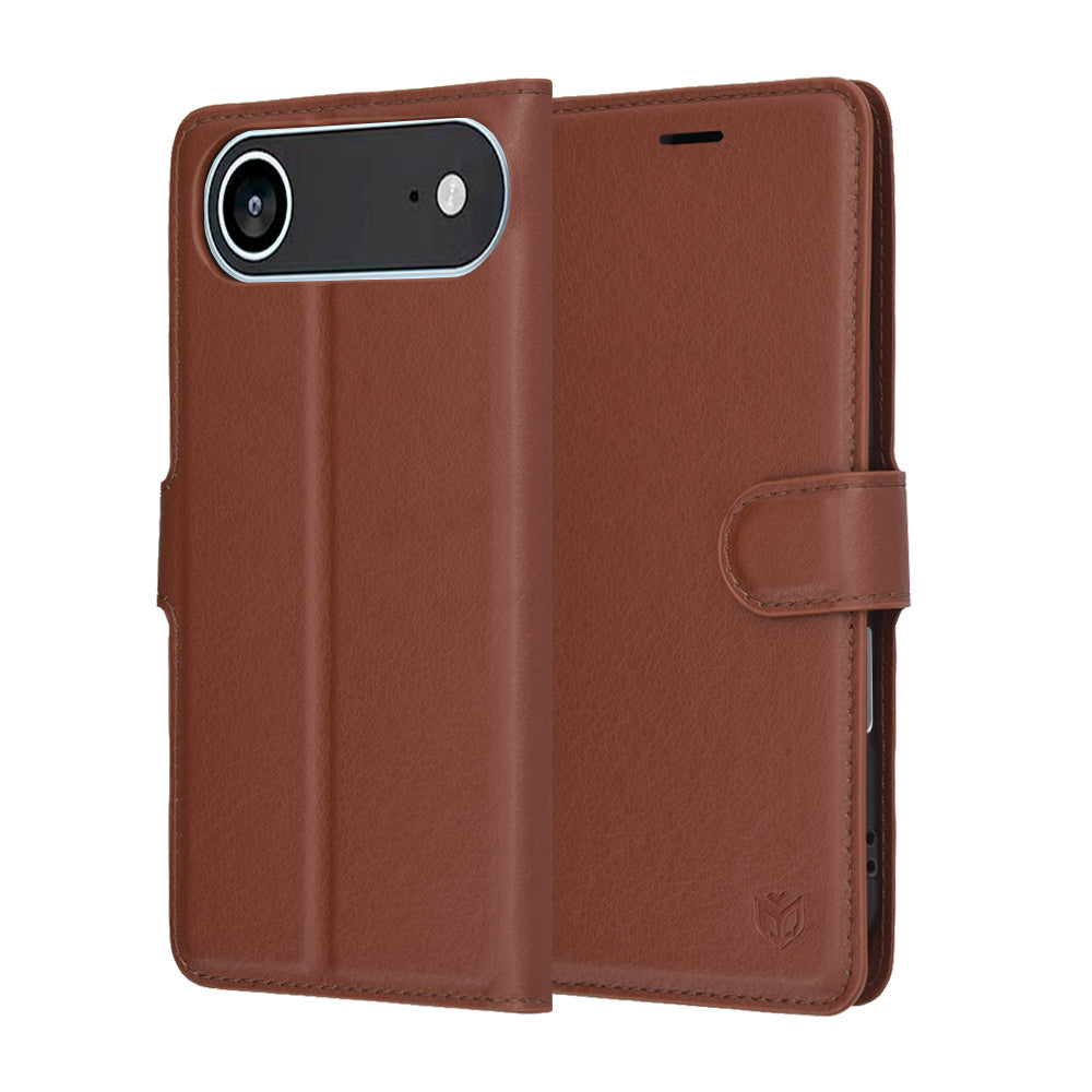 Case for Apple iPhone 17 Air, Techsuit, Leather Folio, Brown
