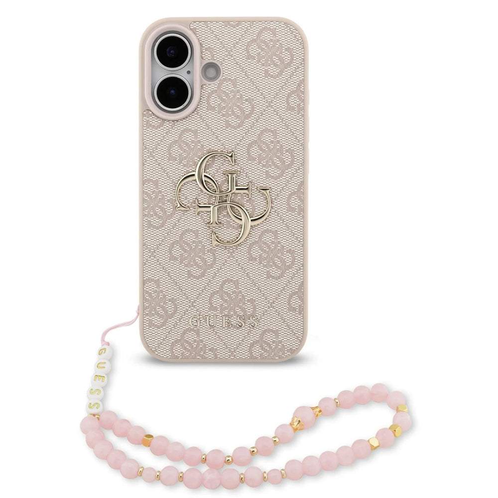 Θήκη για Apple iPhone 17, Guess, 4G Classic Logo with Strap, Ροζ