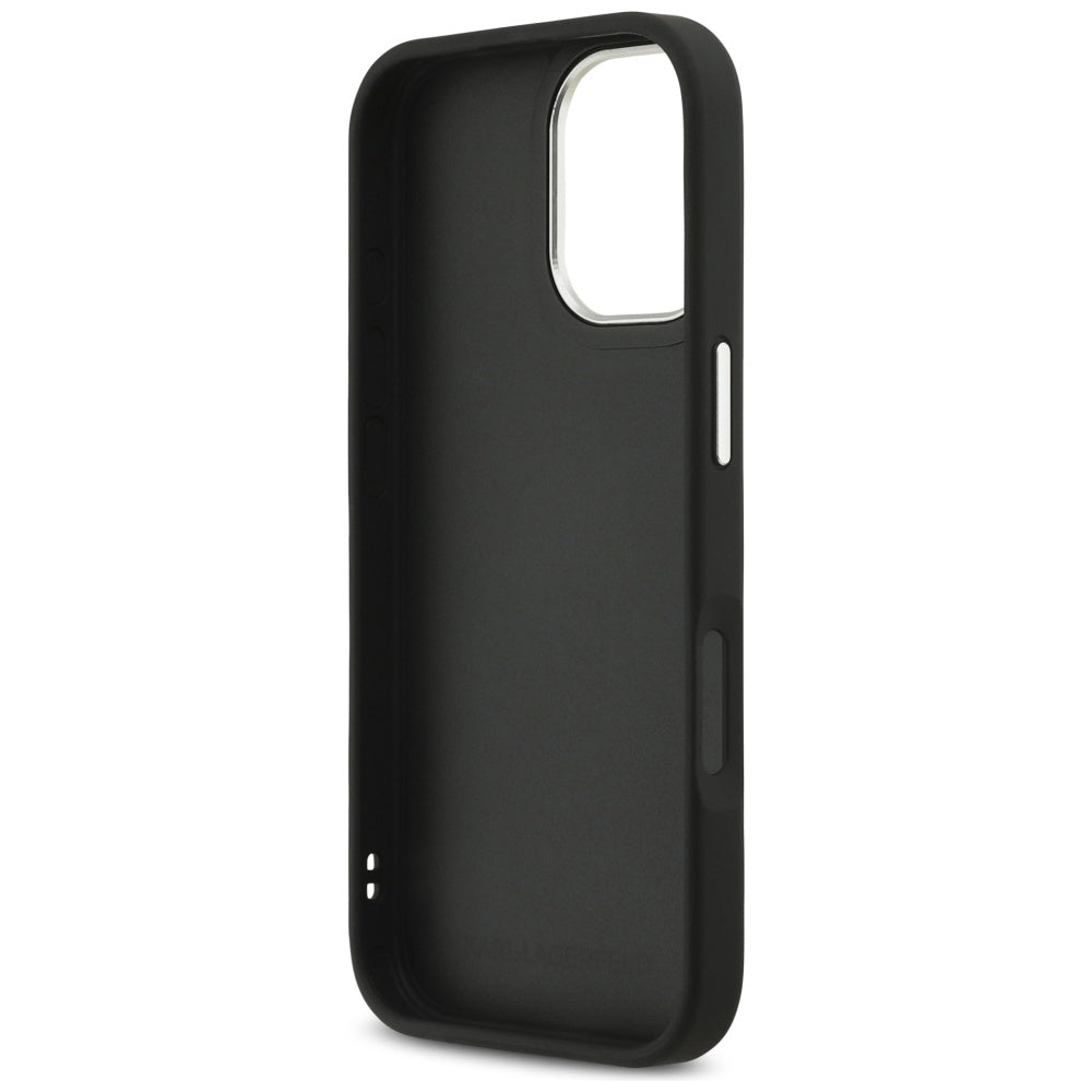 Θήκη για Apple iPhone 17, Karl Lagerfeld, Grained Karl & Choupette's Heads Pins and Logo, Μαύρη