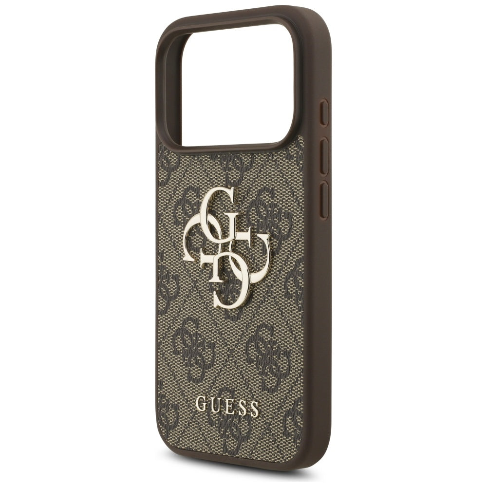 Θήκη για Apple iPhone 17 Pro, Guess, 4G Classic Logo με Λουράκι Περλών, Καφέ