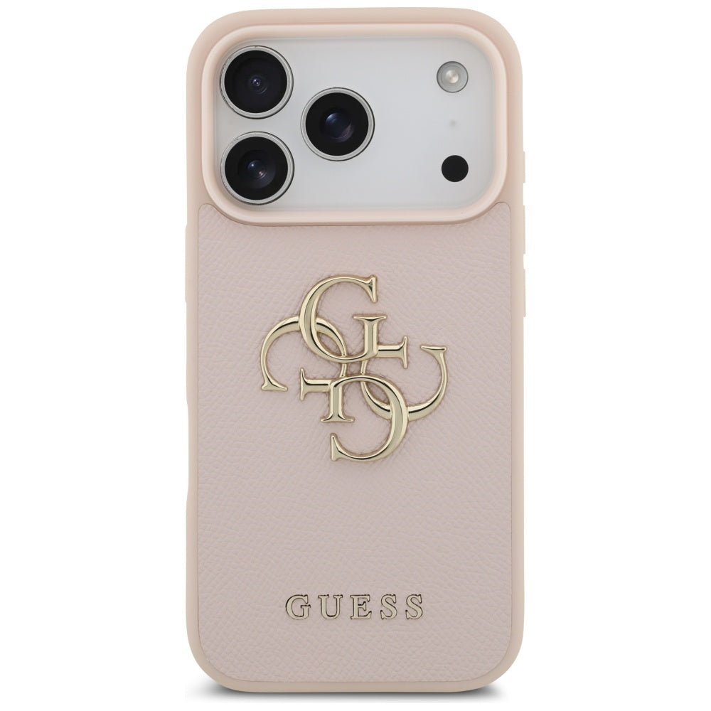 Θήκη για Apple iPhone 17 Pro, Guess, 4G Grained Big and Classic Logo, Ροζ